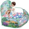 ZimiTeda Vasca Palline per Bambini con Gattini e Cagnolini - con Canestro da Basket, Pieghevole, per Interni/Esterni - 120 cm (Palline Non Incluse) (Dinosaur)