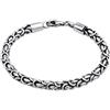 Kuzzoi Buddha - Bracciale da uomo in argento 925, catena bizantina (5 mm), Eine Grösse, Argento sterling, Non pietra preziosa