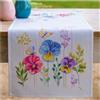 VERVACO Centrotavola Punto Croce Con Tela Aida VIOLE DEL PENSIERO Biancheria Da Tavola Set Fai Da Te Creativo Punto Croce Contato Kit 32 x 84 cm Hobby Creativi Adulti Casa Decor Cross Stitch Runner