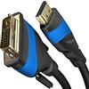 KabelDirekt - Cavo Adattatore HDMI-DVI, 1 m bidirezionale, DVI-D 24+1/Cavo HDMI High Speed, 1080p/Full HD, Cavi Video Digitale, Collegamento di dispositivi HDMI a Monitor DVI o viceversa, Nero