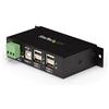 StarTech.com HUB USB 2.0 Industriale in metallo a 4 porte con protezione da sovracorrenti, Perno e concentratore USB 2.0 a quattro porte