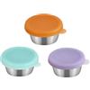 Annlpoy contenitori ermetici per alimenti piccoli, Set di contenitori per alimenti, scatola per insalata da 50 ml in acciaio inox, contenitore per salse bento box per la scuola e i viaggi, 3 pezzi