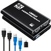 Newhope Scheda di acquisizione HDMI per streaming, Full HD 1080P 60 FPS, USB 3.0, scheda di acquisizione audio e video, per streaming di fotocamera/Xbox/PS4/PS5/Switch/PC