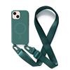 Leather Armor Cover Compatible con iPhone 13 Mini(5.4) rimovibile custodia in silicone ,[Antiurto] [AntiGraffio] [Antiscivolo]Custodia con Regolabile Collana per Cordino Collana Necklace Cover Corda-Verde