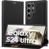 RollinCase Cover per Samsung Galaxy S24 Ultra 6,8 Pollici, Custodia a Flip in Premium Pelle PU per S24 Ultra con [Supporto Stand] [Slot per Schede], Compatibile per Samsung S24 Ultra 5G 2024, Nero