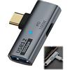coalwop Sdoppiatore USB C OTG PD 100 W Splitter Da Tipo C A Doppio USB C Per IPhone 15 Pro Max, Google TV Chromecast 2020, MacBook, Samsung Galaxy S22/S23 (grigio)