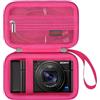 Elonbo Custodia per Fotocamera per Sony RX100 VII/ RX100 VI/ RX100 V/ RX100 IV/ RX100 III Fotocamera Digitale Compatta, Supporto di Archiviazione Della Videocamera in Streaming. Lampone