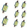 YOUNLEN LED auto interni,8 pezzi, 36MM, 500 lumen,30MSD, 12 V Illuminazione interna a LED,LED macchina interni,LED interni auto,p21w LED,accessori auto interno,w5w,Xenon,Bianco