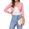 Gyabnw Cardigan Corto Donna Elegante Bolero Donna 3/4 Maniche Maglione Lavorato a Maglia Cava con Scollo a V, Adatto per Bretelle, Gonna Lunga,Gilet, Jeans, Gonne alla Moda