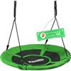 ZERRO Altalena a Nido Ø 120 cm, Portata 150 kg Rregolabile da Esterno/Interno Rotonda per Bambini e Adulti da Giardino,Verde