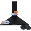 UNIVERSALBLUE Cappa aspirante 60 cm Piramidale Nera | Estrattore di fumo e aria elettrica per cucina | 3 velocità | Nessuna uscita di fumo | Potente aspirazione 450 m³/h | Filtri inclusi