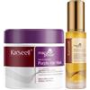 Karseell MACA CARE SYSTEM Kit Maschera Viola Antigiallo Professionale + Olio di Argan Idratante Riparatore Nutriente Capelli Biondi Grigi Platino Decolorati Secchi Danneggiati Anticrespo Senza Solfati
