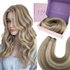 Fshine Matassa Capelli Veri Tessitura 30CM 80g Extension Capelli Veri Cucire Marrone Chiaro Alto Biondo Platino Weft Real Hair Extensions Matassa Capelli Remy #8P60