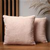 MG Design Set di 2 federe cuscini divano 40x40 cm rosa chiaro quadrato - in finta pelliccia, con cerniera - federa cuscino 40x40 decorative per divano, soggiorno, camera da letto