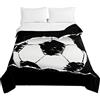 Chickwin Trapuntino Copriletto Trapuntato Goffrato Primaverile Estivo Matrimoniale, Leggera 3D Calcio Stampa Coperta Estivo Trapunta per Camera da Letto Singolo Una Piazza (230x260cm,Nero)
