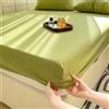 Homxi Coprimaterasso Letto Singolo con Angoli e 2 Federe(200 x 220 cm),Completo Matrimoniale Tinta Unita Lenzuola Copriletto Verde Scuro