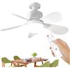 Generico Ventilatori a soffitto con luci e telecomando | Ventola lampadina E27 24W | 3 colori Luce alla ventola a presa LED con 3 velocità | Ventilatori raffreddamento silenzioso luci soffitto per camera letto