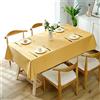 Morbuy Tinta Unita Tovaglia Rettangolare Copritavolo Cerata Facile da Pulire Lavabile Tovaglia PVC per la Decorazione del Tavolo da Pranzo della Cucina (120x180cm,Giallo)