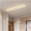 GZZBMY Moderna LED Plafoniera lineare con Telecomando lampada da soffitto ad anello lungo Dimmerabili Alluminio Plafoniera Per Soggiorno Camera Letto Cucina Bagno 2700K-6500K (120CM,Legno chiaro)