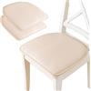 Generic Cuscini per sedia da pranzo con laccetti, in ecopelle, cuscini per sedia da cucina e sala da pranzo, 43 x 40 cm (beige, 4 confezioni)