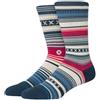 Stance Curren Crew Socks Navy - Calze in cotone a righe, Marina Militare, L