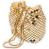 Emila Pochette dorata cerimonia clutch gold borsetta elegante da donna ragazze signore borsa piccole gioiello matrimonio a mano sera giorno tracolla Maglia metallica Oro