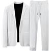 Generic Completo da uomo a due pezzi, vestibilità regolare, giacca leggera da uomo, traspirante, giacche e pantaloni, giacca casual in tinta unita, set da uomo con risvolto, giacca a maniche lunghe da lavoro,