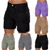 Generico Pantaloncini Donna Trekking Cargo Tinta Unita Pantaloncini Estivi Sportivi Bermuda Cargo Larghi Vita Alta Pantaloni Corti da Lavoro con Coulisse e Tasche Shorts Elasticizzati Casual Taglia (Black, L)