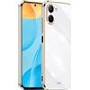 HONLEN Custodia per Realme C33 (6.5 Inches), Cover Morbida in Silicone TPU, Design del Telaio Galvanico - Bianco