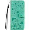 Rnrieyta Miagon Cover per Huawei P30,Flip PU Pelle Protettiva Custodia Goffrato Gatto Ape Fiore Carino Portafoglio Fondina con Schede Slot Supporto Stand