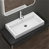 doporro Lavabo per mobile in ghisa minerale, lavabo sospeso, lavabo a parete BTH 76,5x42x10 cm, piani di lavaggio in bianco Colossum06