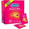 Reckitt Durex Pleasuremax, Preservativi Con Rilievi e Nervature, Maxiformato da 30 Profilattici