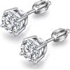 JiaYang orecchini a bottone orecchini a vite da uomo con diamanti orecchini a bottone in argento con orecchini a vite in argento sterling per le donne orecchini a bottone con zirconi cz per gli uomini 8MM