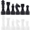 Radicaln Pezzi di scacchi in marmo bianco e nero da 8,9 cm, figure di scacchi fatte a mano per set di scacchi, 32 pezzi di scacchi, giochi da tavolo per adulti, set di scacchi per 2 giocatori, giochi
