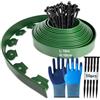 YushengTai Recinzione flessibile per aiuola in plastica, 10 m (L) x 10 cm (A) - Bordo per prato, recinzione per aiuola, recinzione per giardino, nastro per bordi del prato con 50 ancore da terra + 1 paio di
