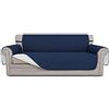 Easy-Going - Copridivano reversibile per divano a 3 posti, per cani, impermeabile, con bastoncini di schiuma e cinturini elastici, per animali domestici e gatti, blu navy/avorio