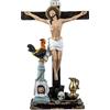 Inmaculada Romero IR Cristo Croce Giudice Justo Figura 30 centimetro. Immagine Resina Gallo lenzuolo Teschio Elementi della passione