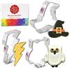Ann Clark Cookie Cutters Formine per Biscotti Stampi 3-Pezzi, a forma di stregoneria e magia, prodotte negli Stati Uniti da Ann Clark, cappello da strega, gufo carino, fulmine