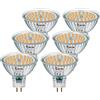 PRCNL GU5.3 MR16 Lampadine LED 6,5W Luce Bianco caldo 2700K, Equivalente a 50W Alogena, AC/DC 12V, 615 Lumen, Angolo a Fascio 120 °, Non-Dimmerabile, Nessun Sfarfallio, 6 Pezzi