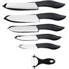 Astylway Set di 6 coltelli in ceramica colorati con coperchio, set di coltelli da cucina include pelapatate da 3 pollici, coltello da pane da 6 pollici