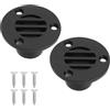 eMagTech 2 tubi di drenaggio a pavimento, 50 x 30 mm, in nylon, per scarico marino, ponte, scarichi a pavimento, per yacht, kayak, ponte, fori di drenaggio, colore nero