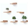 NIUBEST Piccola mensola sospesa, 12,7 x 15,2 cm, per parete, mini mensole, mensola in legno rustico per camera da letto, soggiorno, bagno, cucina (6, nero carbonizzato)