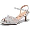 DREAM PAIRS Donna Sandalo Tacco Basso Scarpe Classiche con Tacco a Tonda per Balli Nuziali Festa,Size 43,Argento,NINA-166