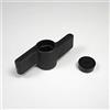 ajile - Manopola a Farfalla di Plastica NERA Larga 50 mm - Dado o Vite in Acciaio Zincato (non fornito) M6 Chiave di 10 mm da Assemblare - Sacchetto di 10 Pezzi - MBP305x10-FBA