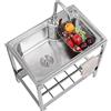 LETREM Lavello Cucina 1 Vasca,Lavatoio in Acciaio Inox 304,Lavandino Commerciale Professionale con Rubinetto,Staffa,Lavabo da Esterno a Libera Installazione,per Lavanderia Cortile Garage (Size : 69x46x75cm