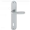 Hoppe Industries Maniglia in alluminio per porte interne, Maniglia Guarnitura con placca lunga (Distanza foro 90 mm NORMALE, F94-1 alluminio aspetto cromo satinato)
