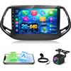 NHOPEEW Autoradio 2+64G per Jeep Compass 2017-2021 - Carplay senza fili e Android Auto - Stereo Android 13 da 10,1 pollici con WiFi EQ GPS Mirror Link FM RDS