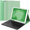 JADEMALL Custodia Tastiera con Trackpad per iPad 9 Generazione, iPad 10.2 8/7 Generazione 2020/2019, Italiano-Layout Tastiera Staccabile per iPad 10.2, Verde chiaro