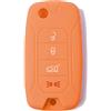 SALPIE Guscio Cover Chiave in Silicone per Telecomando Auto Jeep 4 tasti Grand Renegade Cherokee (Arancione, 4 Tasti)