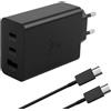 Atshld Caricabatterie USB C 65W compatibile con Samsung EP-T6530, 3 Porte PD PPS per Galaxy S24 S23 S22 S21 Ultra A55 A54 A34 Tab S9 S8 Book 4 3 con Cavo Tipo C 1M